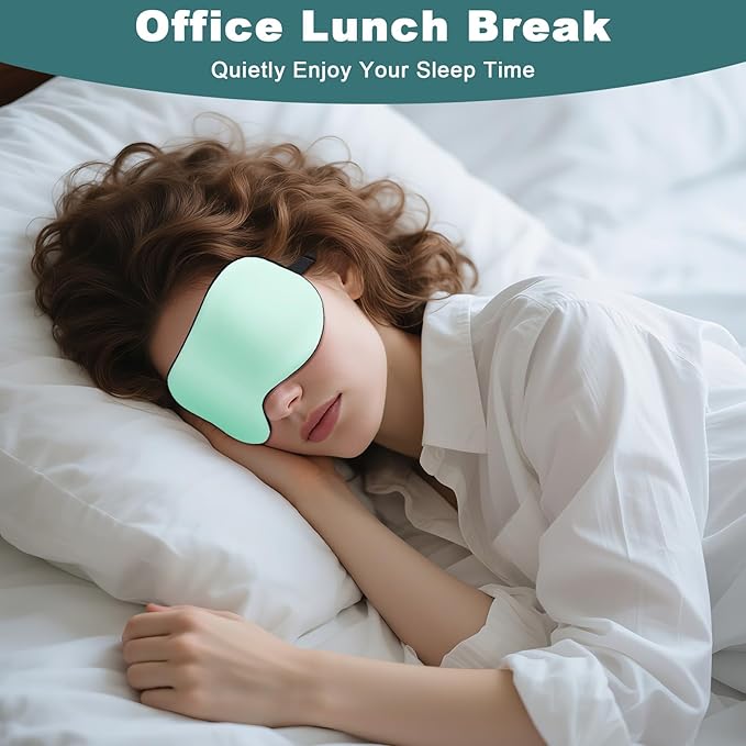 Sleep Mask for Side Sleeper Women Men, Eye Mask for Sleeping Light Blocking, 3D Contoured Cup Sleeping Mask, Soft Breathable Sleep Eye Mask with Adjustable Elastic Strap for Travel (Pastel Blue)