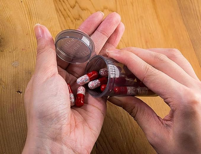100Pcs Empty Pill Bottles with Caps, 13 Dram Empty Prescription Vial, Waterproof Airtight Joint Pill Bottles with Pop Top Caps, Medicine Container for Pill, Crafts, Candy, Supplements(Black)