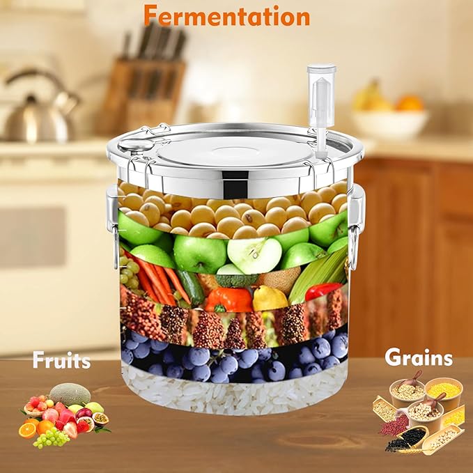 Shine Still 8 GAL 3 Pots Distillery Kit Stainless Steel Copper Tube Complete with Thumper Water Pump Metal Thermometer Airlock Brew Bag Proof Parrot Alcoholmeter Test Kit for Whiskey, Brandy etc.