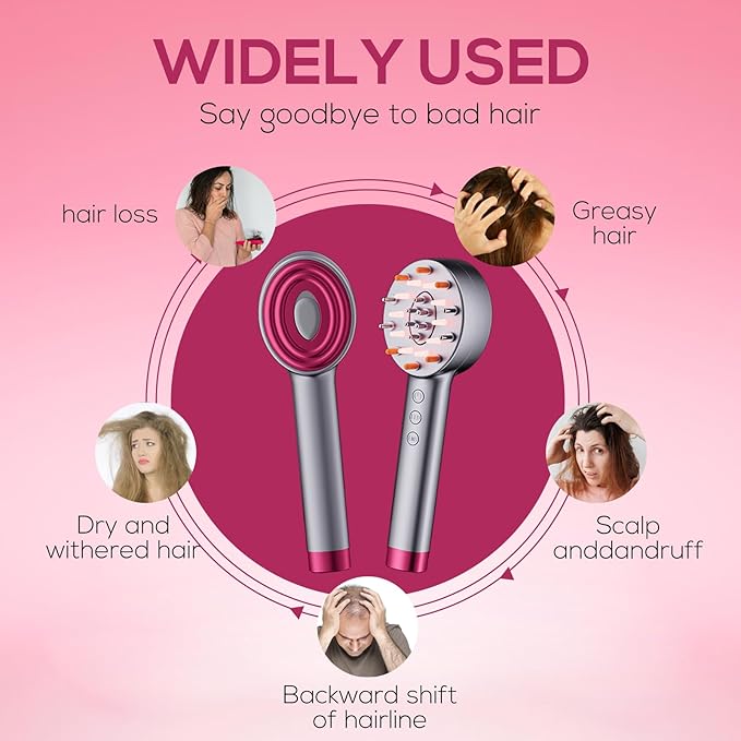 Laser Hair Growth Comb, Laser Comb Laser Hair Growth Device Electric Scalp Massager for Hair Growth,Stimulates Hair Growth Comb Brush Thinning Hair Treatment Laser Therapy Comb