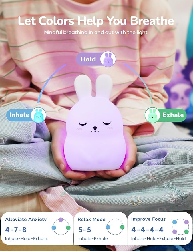 Breathing Pal 'Bonnie'- Mindfulness Breathing Light, Guided Visual Meditation Breathing Light, Anxiety Relief Items for Calm Down Corner/Meditation/Sleep for Adult&Kid