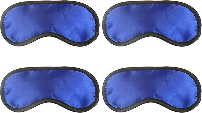 Dream Essentials Snooz Sleep Mask; Silky Soft Satin Travel, Value mask (Royal Blue, 4)