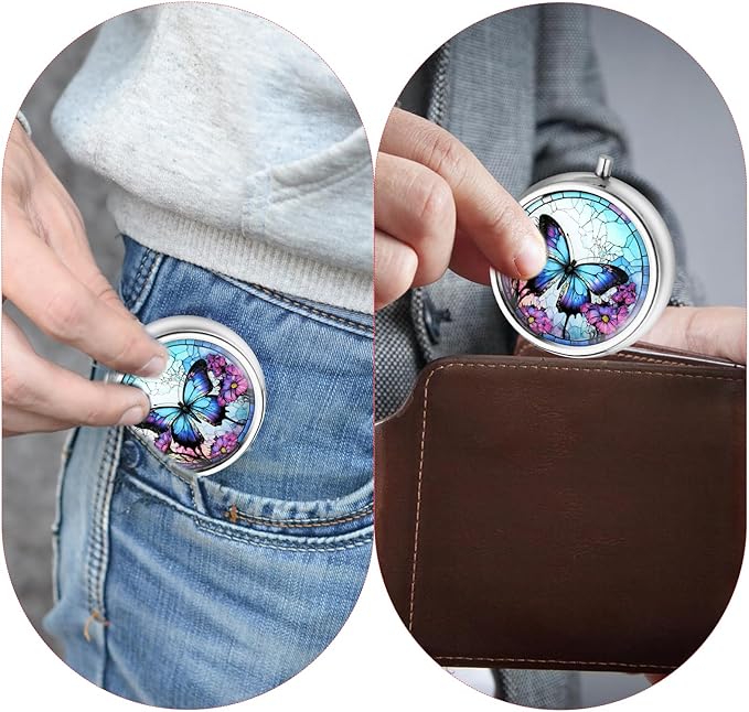 Small Pill Case, Portable Mini Travel Pill Container, Compact Purple Daily Storage Boxes 3 Compartments Suitable Wallets Pockets Handbags Vitamins Supplements Fish Oil