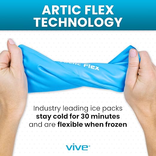Vive Knee Ice Pack Wrap - Cold/Hot Gel Compression Brace - Heat Support Strap for Arthritis Pain, Tendonitis, ACL, Athletic Injury, Osteoarthritis, Women, Men, Running, Meniscus and Patella Surgery