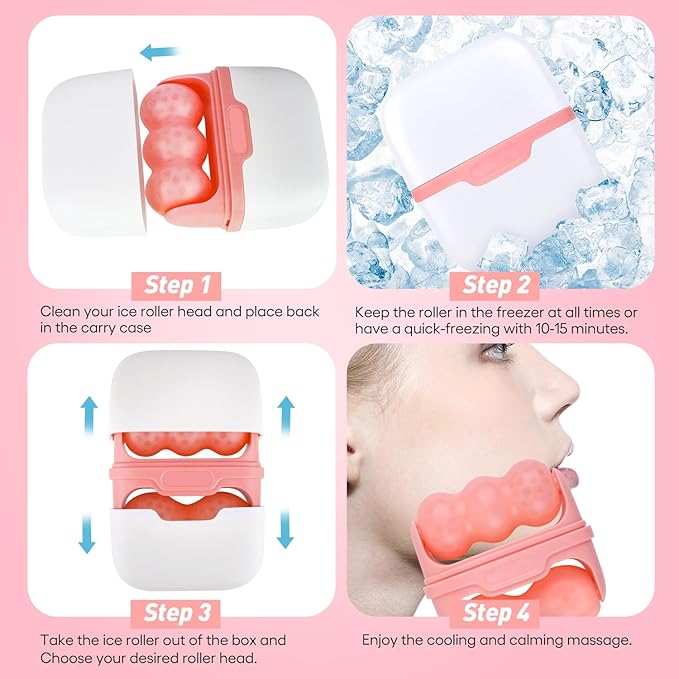 Ice Roller for Face,Eyes,Cooling to Tighten Brighten Complexion,Soothing Skin Care Tool,Massager Under Eye Puffiness,Gift for Women