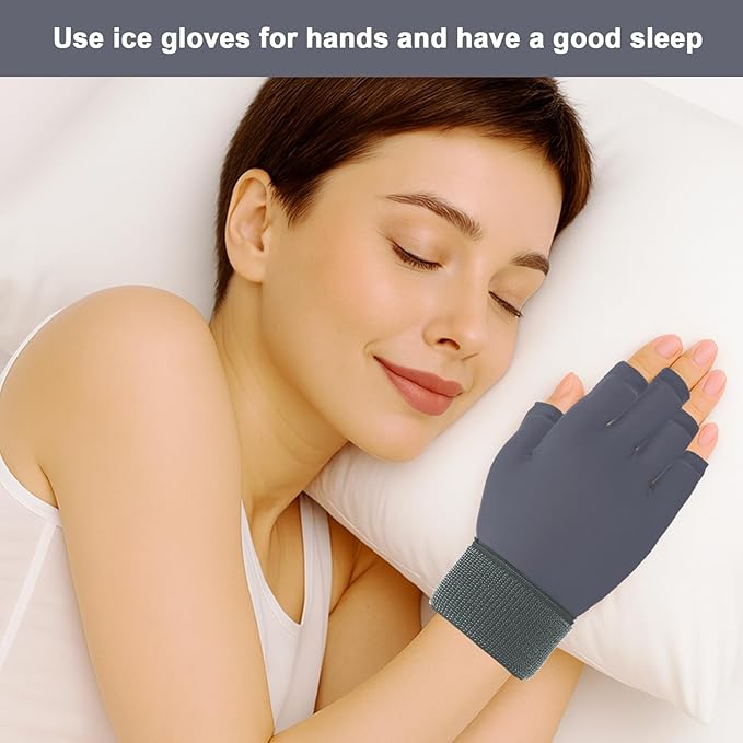 Finger Arthritis Compression Hand Ice Pack Gloves for Pain Relief, Adjustable Wrist Ice Pack for Hot & Cold Therapies, Reusable Gel Finger Ice Glove Sleeve tfor Tendinitis, Carpal Tunnel (Rose pink)
