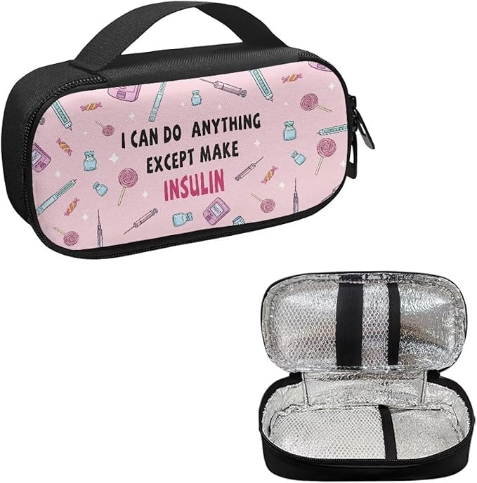 Rnyleeg Pink Diabetic Bags for Women Small Size Insulin Bag for Diabetes Portable Medicine Travel Case for Insulin Pen Glucose Meter Cases