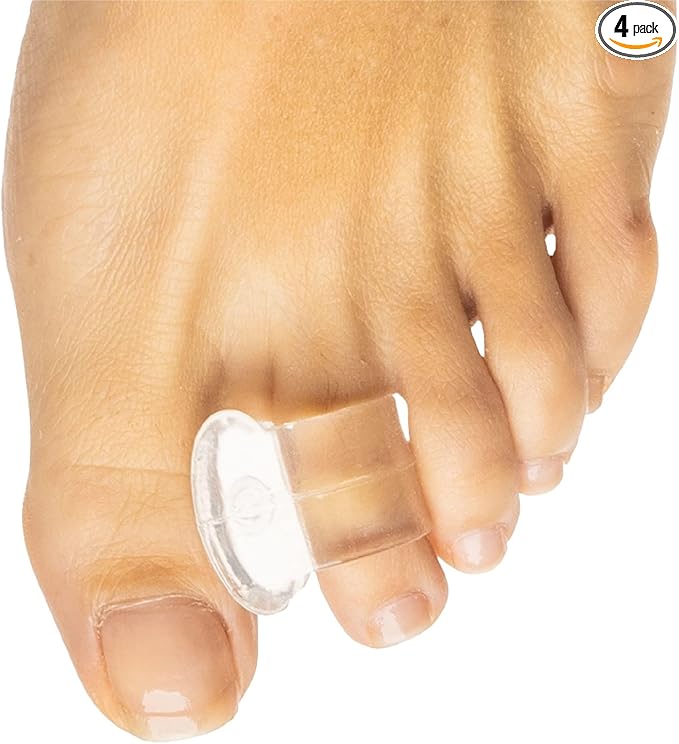 ZenToes Clear Gel Toe Separators for Bunions, Spreaders for Overlapping Toes and Drift Pain - 1 Pack of 4 (Clear)