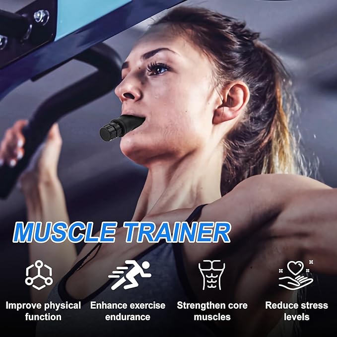 Portable Breathing Trainer with Adjustable Resistance Settings for Enhanced Strength and Endurance, Black