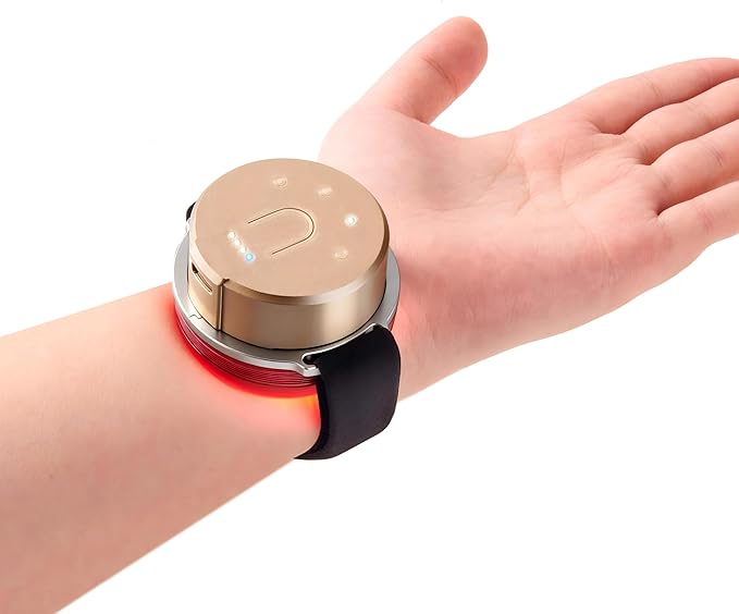 Wearable Red Light Therapy Device Module: 650nm Red 850/940nm Infrared, Skin Sensor, Rechargeable, 4-Mode for Full Body: Wrist, Hand, Elbow, Knee, Foot, Ear, Throat, Neck, Back, Muscle, Joint