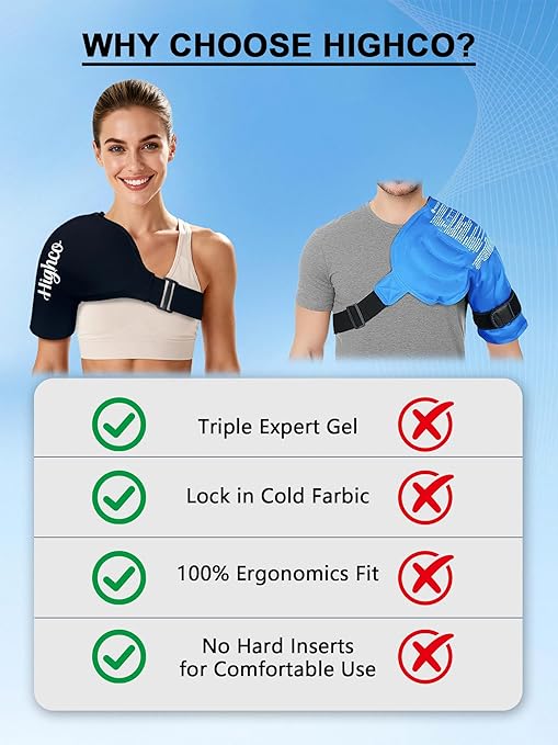 Shoulder Ice Pack Wrap for Rotator Cuff and Arm,Reusable Compression Cold Brace for Pain Relief & Muscle Relaxation,Tendonitis,Swelling,Discomfort After Surgery,Hot &Cold Therapy Ice Pack for Shoulder (XLarge-Black)