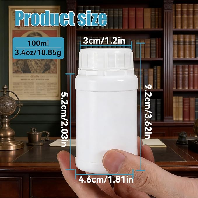 5 Pack Small Empty Plastic Bottles for Pills - Travel Medicine Containers with Lids & Labels, Portable Daily Organizer Storage for Vitamins, Medication Essentials