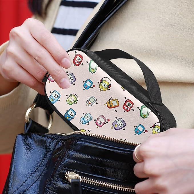 Rnyleeg Cute Glucose Meter Cases Small Diabetic Bags for Supplies Insulin Cooler Travel Case Portable Insulin Bags for Traveling Diabetes Care