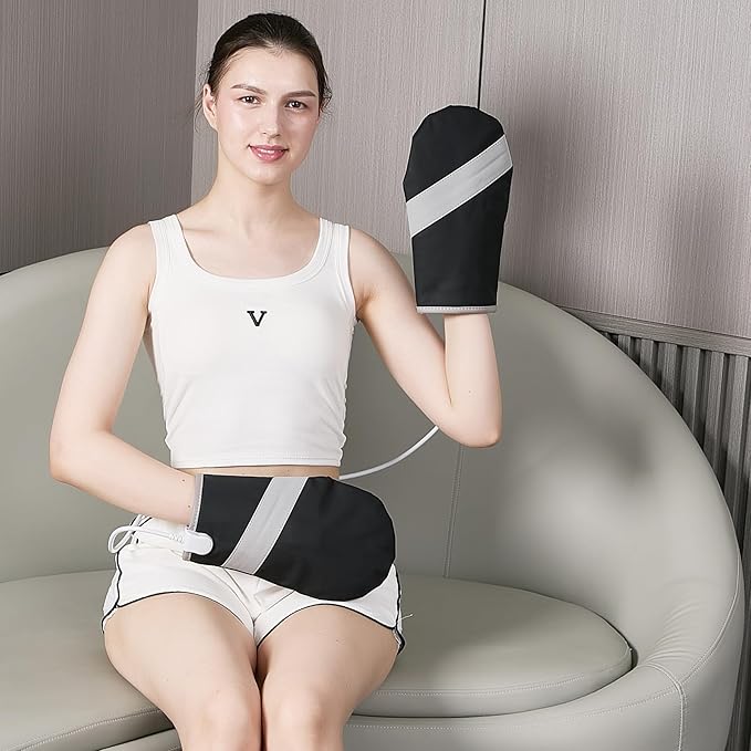 A Pair Electric Hand Massager Machine for Carpal Tunnel Pain Relief with 3 Modes Intensities 3 Heat Levels Fingers Massage,Birthday Gifts for Women Husband,Gifts for Women Men
