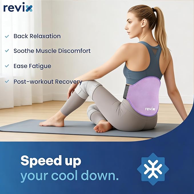 REVIX Extra Large Ice Pack for Back, 2 Packs, Reusable Gel Ice Pack Wrap for Lower Back, 13.4” x 11”, Cold Compress Therapy for Waist, Lower Lumbar, Tailbone Discomfort Relief, Muscle Relaxation