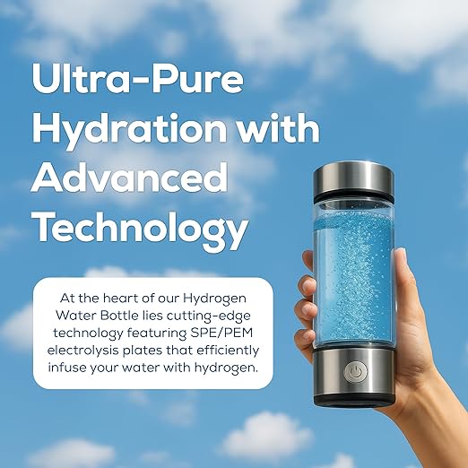 2026 Newly Updated Hydrogen Water Bottle Generator – 420ml Portable Hydrogen Water Ionizer with SPE/PEM Technology – Hydrogen Water Machine – High Hydrogen Concentration 1100–1680 PPB