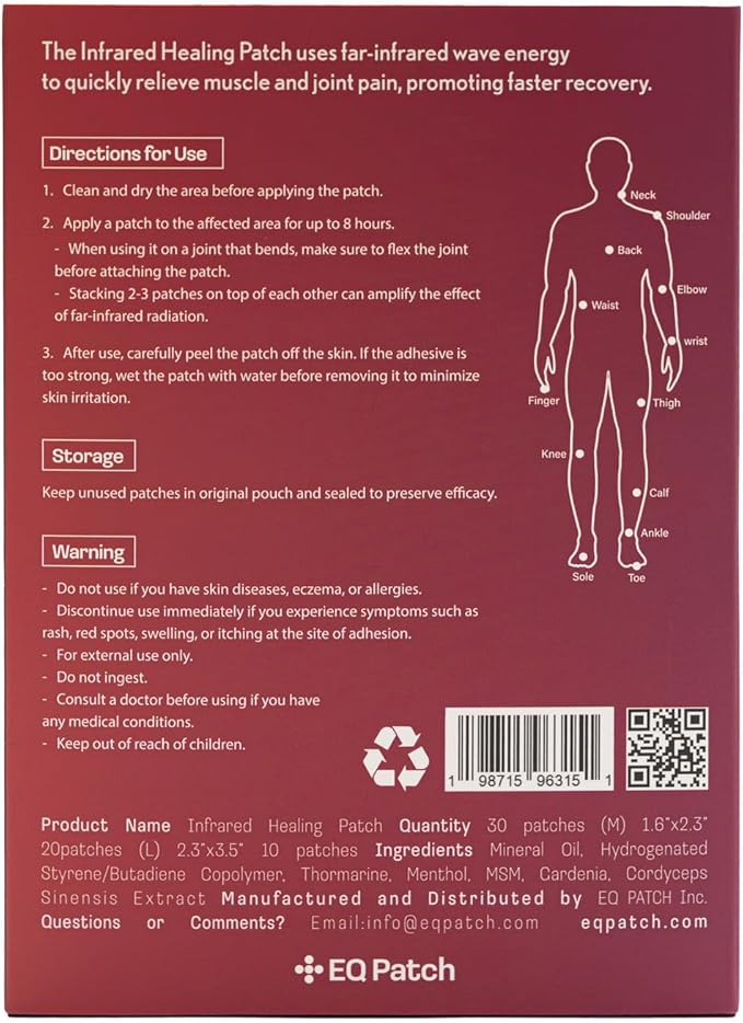 Infrared Warming Patches, Gentle Steady Warmth for Everyday Comfort, Up to 12 Hours, Strong Adhesive, Unscented, 30 Count