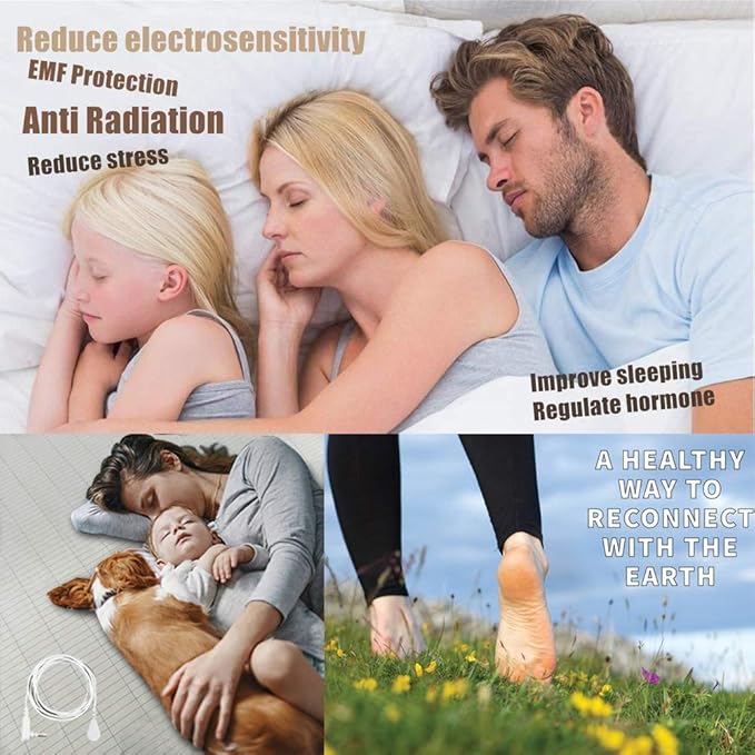 Amerthing Grounding Mats, Conductive Carbon Leatherette Pads for Better Sleep and Healthy, Relax Therapy Sheets (Full Size 54"x71"Inch)