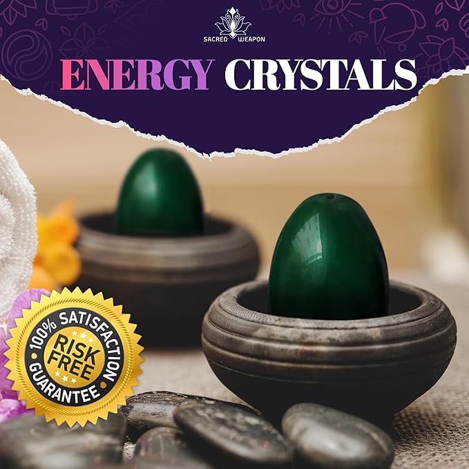 GIA Certified Yoni Stones Nephrite Jade Set of 3 | Pelvic Floor Exercise Devices Drilled with String | Kegel Weights for Woman | Includes eCourse & Gift Box