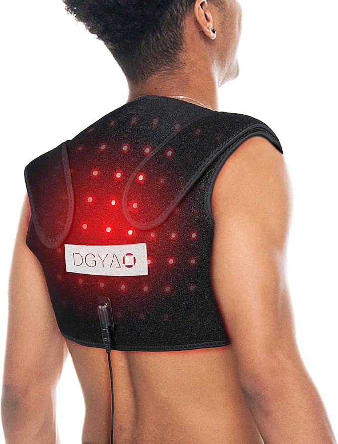 Shoulder Pain Relief Belt Red Light & Infrared Light Therapy Wrap Flexible Wearable Wrap Deep Therapy Pad with Auto Off Timer
