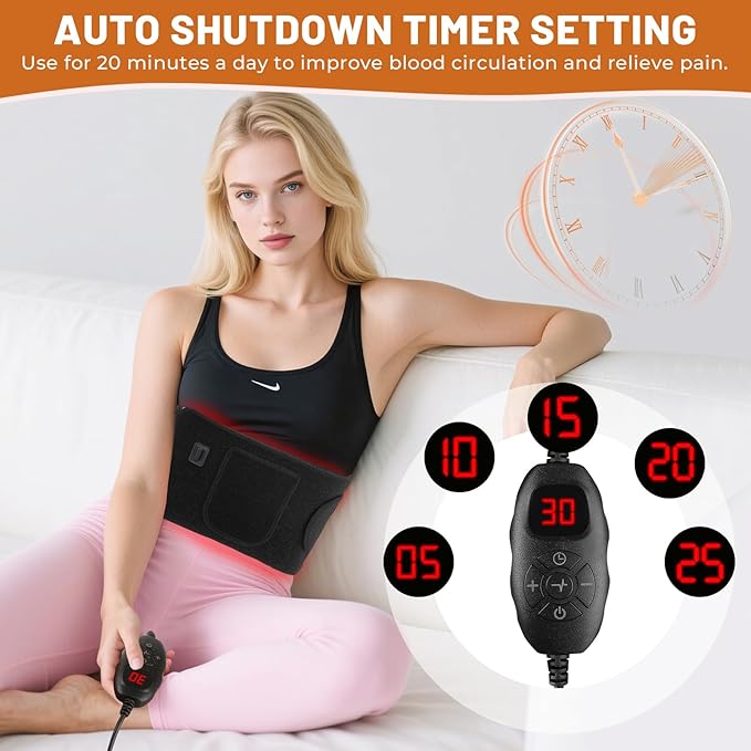 Red Light Therapy for Body, Infrared Light Therapy for Shoulder Waist Muscle, Upgraded 3 in 1 Led Beads, 660nm Red Light & 850nm Near Infrared Light Therapy Belt