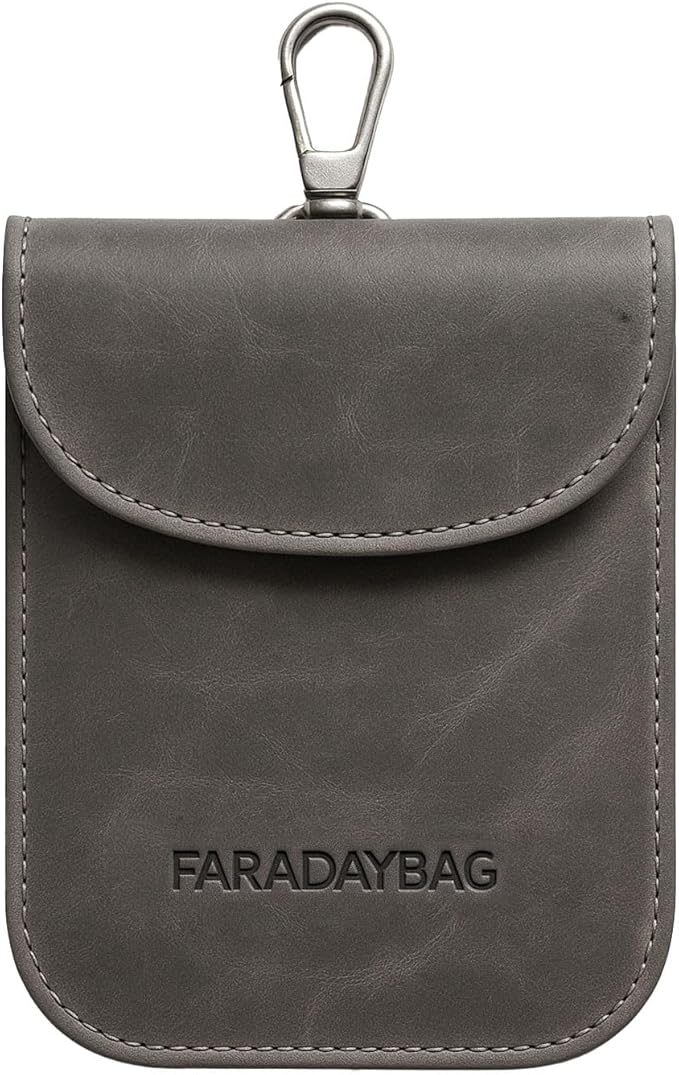 Faraday Key Fob Protector - Real Leather Premium Signal Blocking Pouches - RFID Blocking Car Key Security Shield
