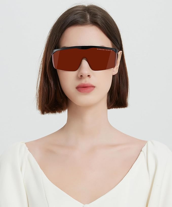 Alsenor IPL 190nm-550nm & 800nm-1100nm Laser Safety Glasses Goggles For Laser Cosmetology Operator Eye Protection And Laser Hair Removal Treatment