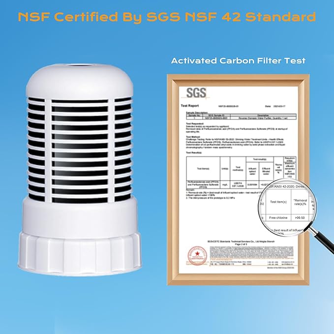 4-Pack Water Filter Replacement for Seychelle Dual-Filter 64oz & Pitcher 32oz, Fluoride, Chlorine, Heavy Metal Removal, Coconut Shell Activated Carbon, NSF Certified