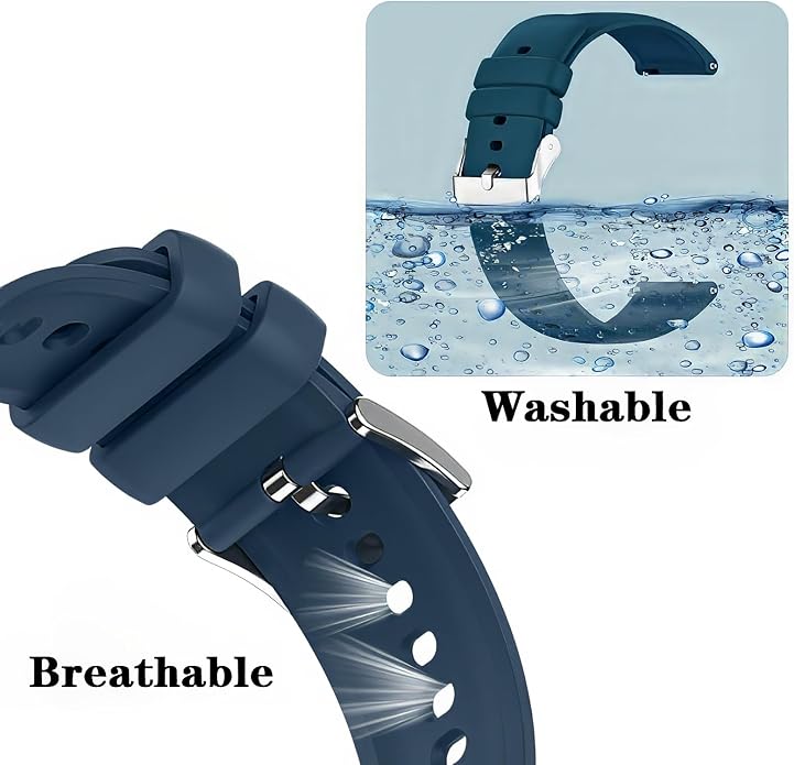 Harikiri 22mm Silicone Bands Compatible with Popglory/Fitpolo/FITVII/Gydom/Woneligo/ENOMIR/TOOBUR/Veryfit/Poounur/RUIMEN,Quick Release Watch Strap for Men Women