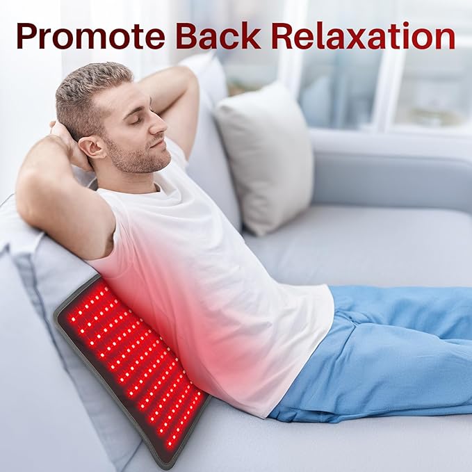 Comfytemp Red Light Therapy Pad for Body, Large Near Infrared Light Therapy Wrap with Timer, 32W Ligh Therapy Wrap with Band for Back Belly Leg Knee Thigh