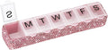 Soleebee Portable Weekly 7 Day Pill Organizer, Bling Crystal Pill Box Case, Travel Pill Planner, Pill Dispenser, Medicine Vitamin Container Organizer (Pink)