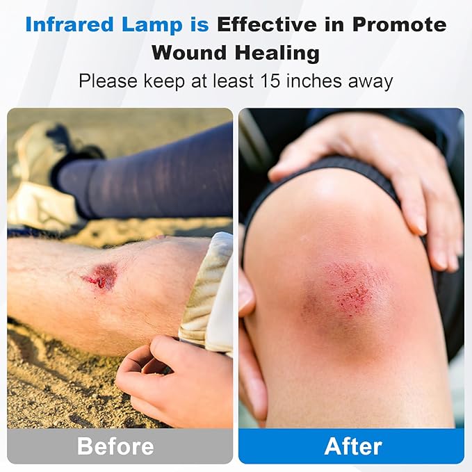 Profey Infrared Red Light Therapy with Timer, Heat Lamp Device with 150W Bulb, Adjustable Near Infrared Light Heat Lamp Set for Body Neck Shoulder Joints Back Pain Relief, for Home & Office (White)