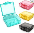 Small Pill Box 4 pcs,Cute Travel Pill Organizer Case Mini Tiny Clear Plastic Storage Containers Portable for Pocket Purse