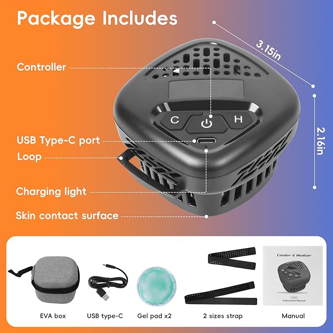 Instant Heat Cold Relief Machine, Portable Heating Pad for Pain Relief, Muscle Relaxer, Contrast Electric Heating Pad Cold Pack, Wearable Cordless Heating Pad for Neck Shoulders Back Arm Leg Knee