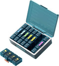 Weekly Pill Organizer 4 Times a Day, Large Compartments Pill Box 4X 7 Day, Medicine Organizer Pill Case for Pills/Vitamins/Fish Oils/Medication/Supplements (4x7 Blue)