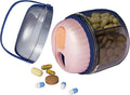MURRI&MURRDI Pill Organizer with 4 Compartments, Travel Pill Box, Portable Case with Anti-Mixing & Wide Openings Design, Pill Container Holder for Vitamins Fish Oils Medications, Pink
