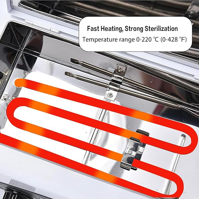 High Temperature Sterilizer Autoclave Machine,110V 300W 1.5L ，Nail Tool Sterilizer with Timer for Sundry Beauty Hair Nail Metal Tools，Metal Tool Cleaner Machine