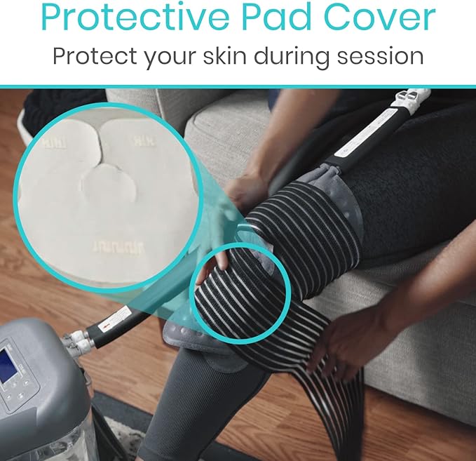 Vive Cold Therapy Machine Replacement Pad - Flexible Ergonomic Reusable Padding for Ice Cold Therapy - Universal Shoulder, Ankle, Hip and Knee Adjustable Device Accessory for Swelling (Pads Only)
