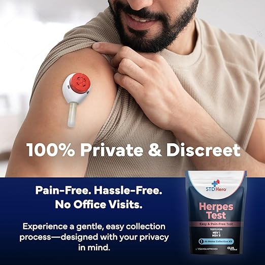 at-Home HSV Test Kit – Health Screening Kit for Men & Women – Discreet Sample Collection – Easy-to-Use Home Testing Kit with Secure Online Results and Lab Processing