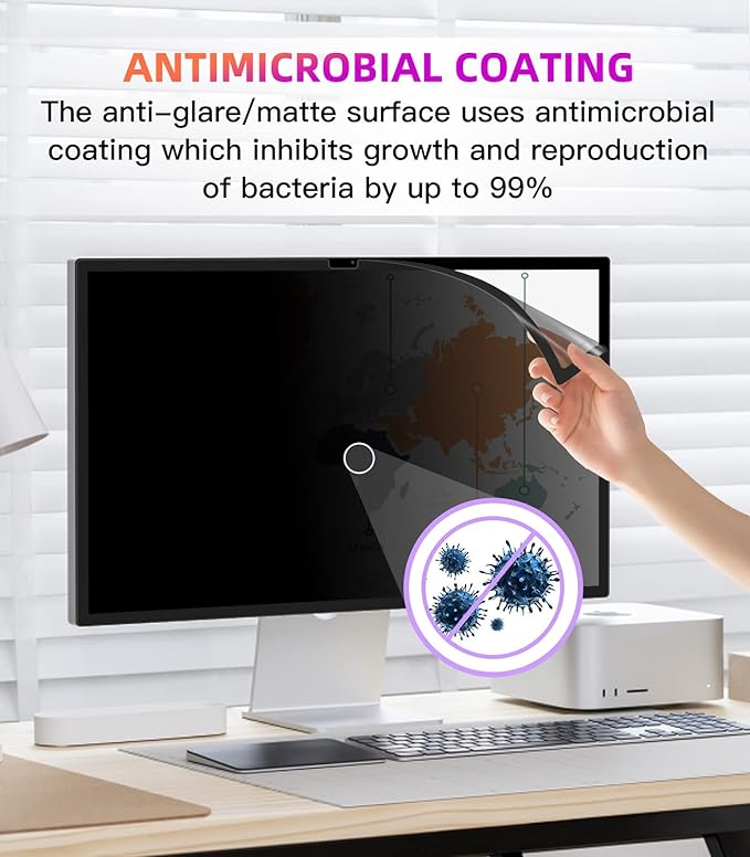 PYS Privacy Screen for iMac 24 Inch 2021/2023/2024 (M1/M3/M4 chip), Reusable & Removable, Privacy Filter for iMac All-in-One Desktop Computer and Anti-Glare Protector