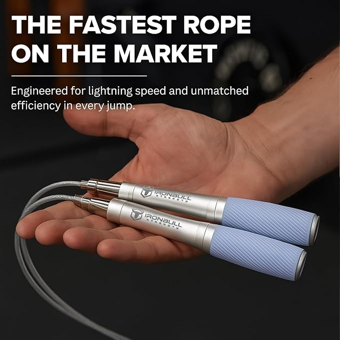 Jump Rope for Men & Women - Ultra-Fast, High Speed Jump Rope - Self-Locking Screw-Free Design with Aluminum Handles and Silicone Textured Grips - Precision Engineered for Maximum Performance - Skipping Rope for Workout Fitness, Cross Training & Home Ex...