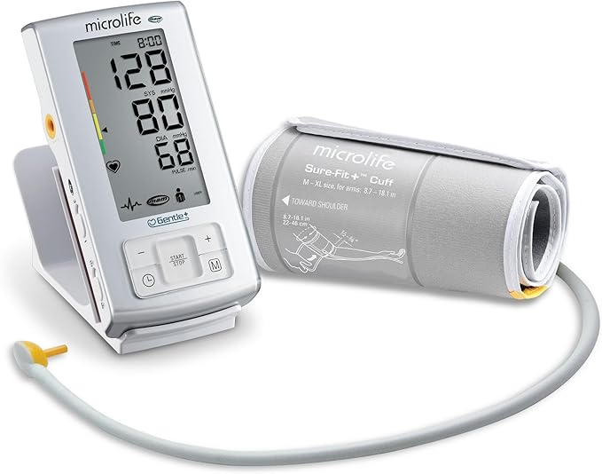 Microlife Series 600 Automatic Upper Arm Blood Pressure Monitor for 2 Users, Stores up to 198 Results, Wide-Range Cuff Fits Adult Arms <18.1 in (size M – L), Smart Tracking Software