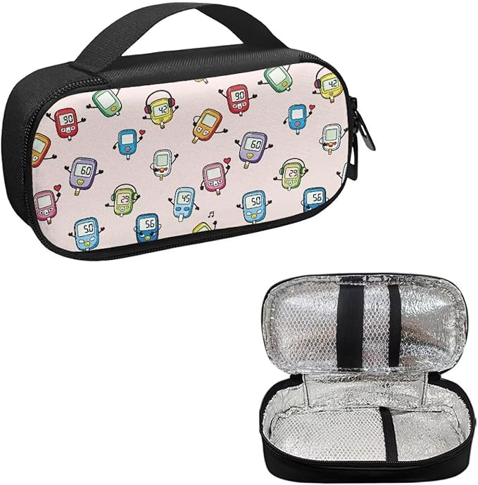 Rnyleeg Cute Glucose Meter Cases Small Diabetic Bags for Supplies Insulin Cooler Travel Case Portable Insulin Bags for Traveling Diabetes Care