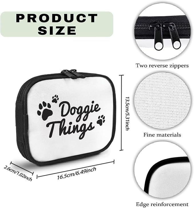 Portable Pill Organizer Box Paw Print Travel Medicine Case Small Daily Vitamin Storage Bag with Zipper Weekly Supplement Holder