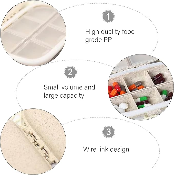 Pill Organizer Pill Box, 8 Grid Pill Storage Box, Weekly Pill Storage Box, Medicine Storage Box, Travel Pill Storage Box