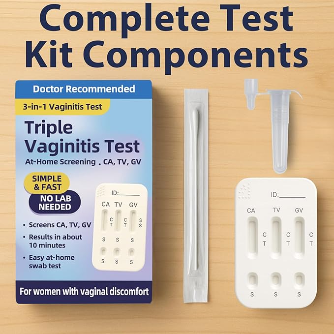3-in-1 Vaginitis Self-Test Kit for Women – Vaginal Infection Test at-Home Check for Common Discomfort Clues – Fast, Simple Results – 1 Test