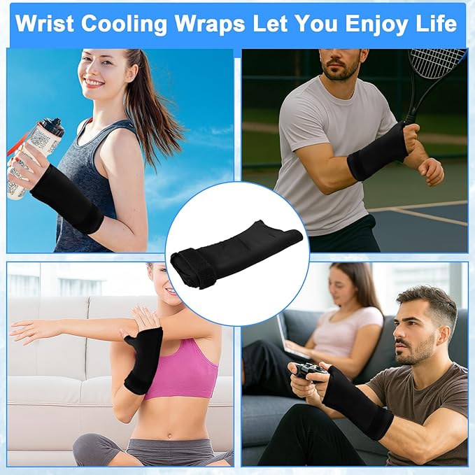 Wrist Ice Pack Wrap for Hand, Compression Hand Ice Pack for Thumb & Arm with Extended Coverage, Ice Wrist Wrap relieves Carpal Tunnel, Arthritis, Reusable Hot & Cold Therapy Gloves (2 Pcs)