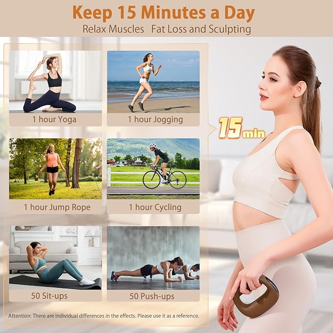 Hands-Free Mini Massage Gun with Heat & Waist Belt - Portable Deep Tissue Percussion Massager for Neck Shoulder Muscle Recovery - Compact 5-Speed Body Shaping Massager Gift for Men Women