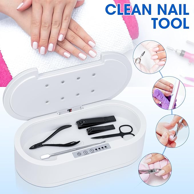 Nail Tool Sterilizers Box, Blue Light Cleaning Nail Sterilizer Machine, Convenient & Efficient Health Protection For Manicure & Beauty Salon Tools, Jewelry, Glasses, Phone
