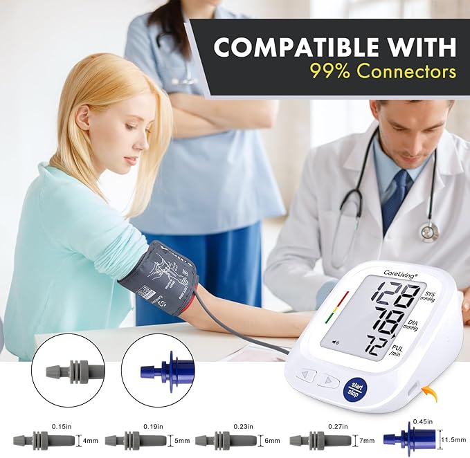 9"-20.5" Blood Pressure Cuff Arm, Wide-Range Extra Large Replacement Cuff, 5 Sizes of Connectors Compatible with Omron and Other Brands BP Machines (BP Cuff Included Only)